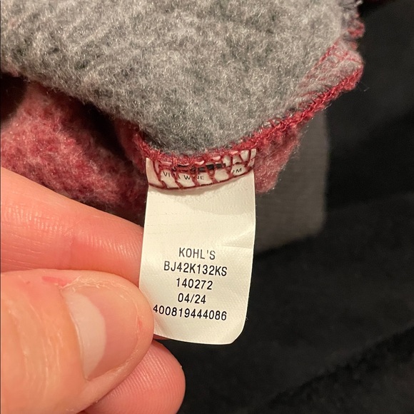 Jumping Beans 12m Red and Gray Coloblock pullover Sweatshirt - Picture 3 of 3